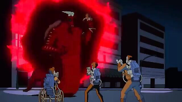 Sex Hunters ghostbusters parody busty women with proton packs battle red portal demon