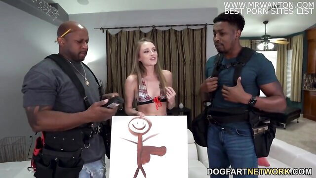Kyler Quinn with 2 black men and big black cock drawing