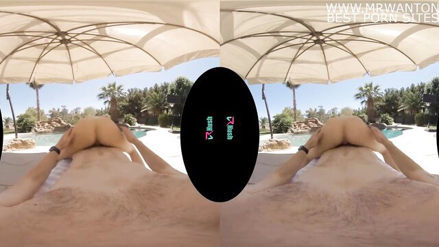 Paisley Porter busty blonde nude POV ass up by pool VRHush