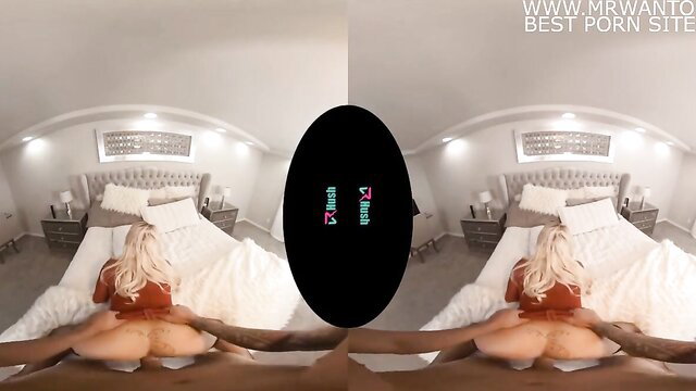 Busty blonde MILF Anna Nicole West rides cock in VR POV