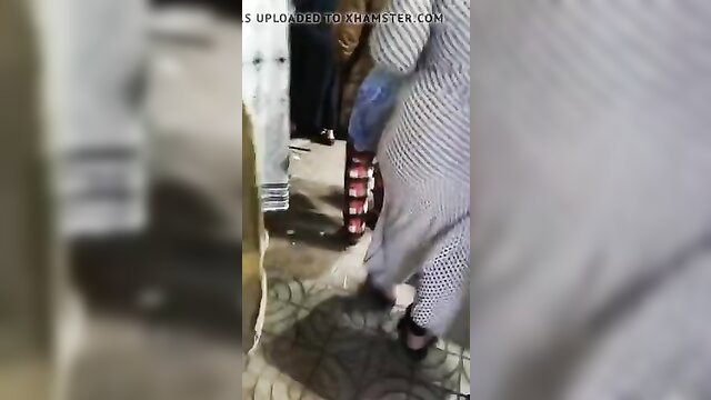 Arab woman in striped dress shows huge ass on street Mofos HD