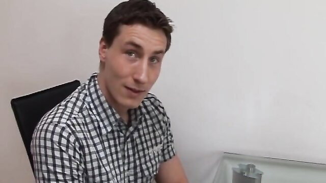 Handsome man in checkered shirt speaking intimately, POV tease
