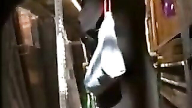 Amateur shop flash: no panty upskirt, wet pussy dangling white panties