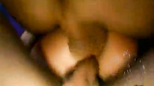 Extreme anal DP closeup with blue toy and thick cock stretching gaping ass