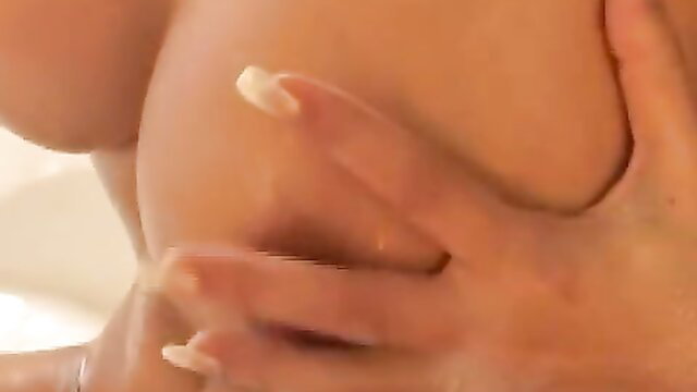 HOT Lenka Gaborova squeezing her big tits closeup