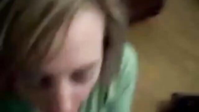 Amateur blonde giving messy oral job closeup