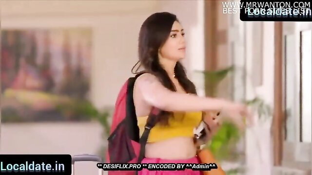 Indian Bhabhi sister yellow crop top backpack teasing armpits