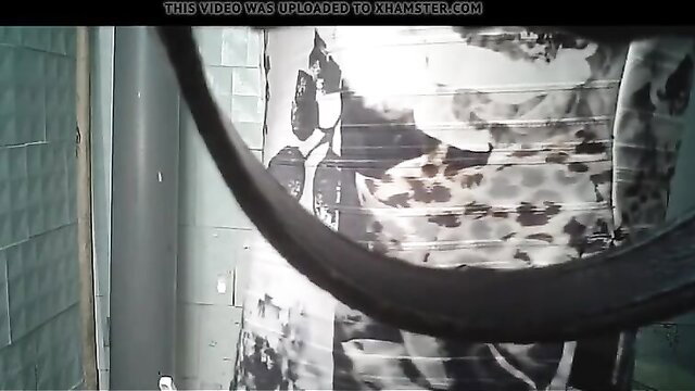 Amateur women pissing in clinic toilet mirror reflection