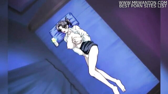 Anime schoolgirl wife in uniform begs stepson to fuck all holes