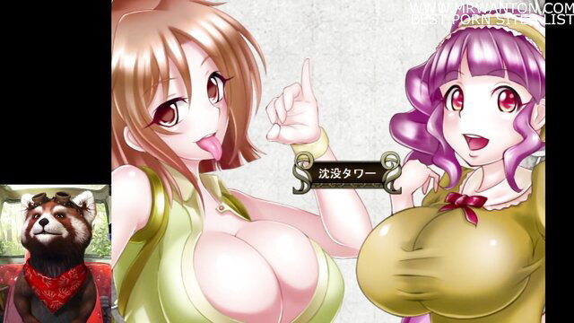 Anime girls in revealing outfits, one with a seductive gesture and the other with a surprised expression