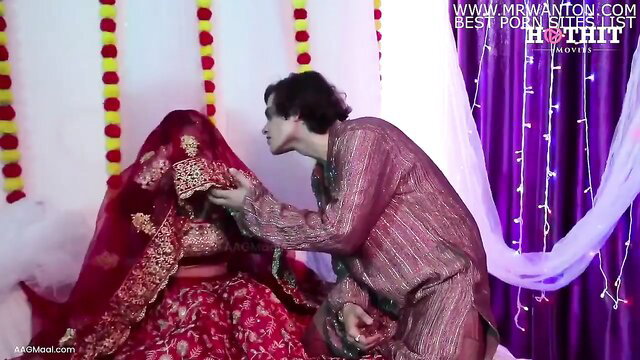 Indian bride groom suhagrat wedding night foreplay hot HD