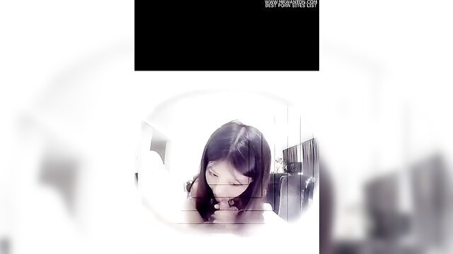 Asian girl closeup portrait in mirror, soft erotic gaze, heavy makeup