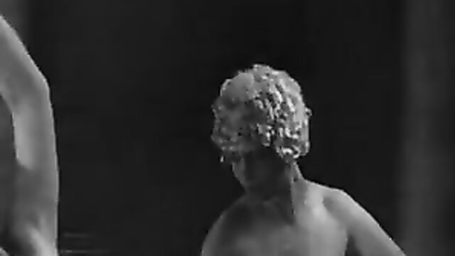 Vintage 1928 Black Mass nude blonde woman ritual orgy scene