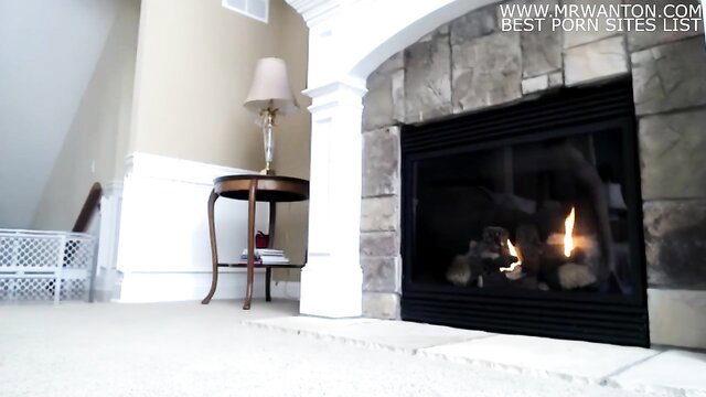 Big-boobed Nerd Rylie Haze Webcam Tease by Cozy Fireplace