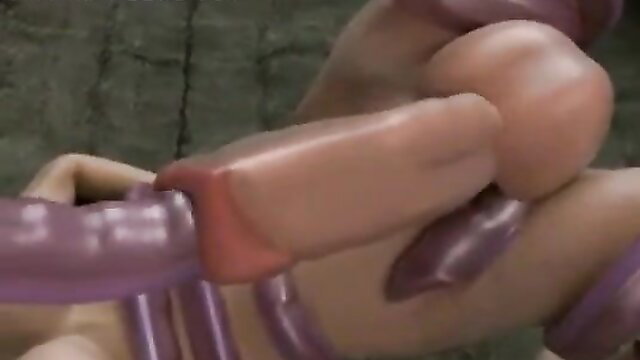 Shemale hentai cutie gets urethra fucked by massive toon cock