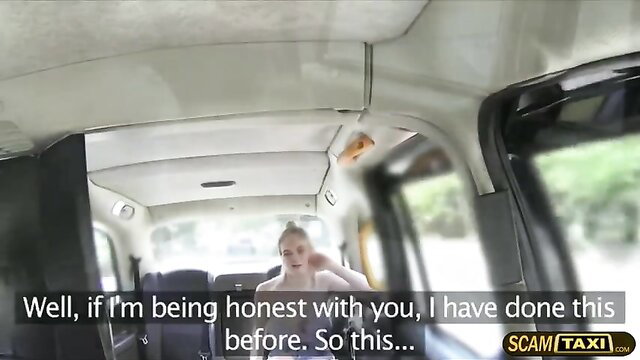 Hot blonde admits taxi sex experience in London cab POV hookup