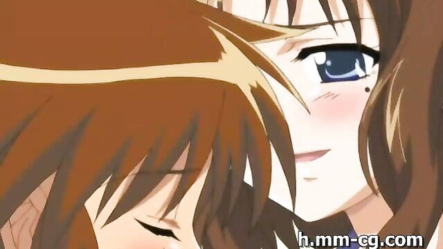 Anime mother-son incest close-up embrace with blush and closed eyes