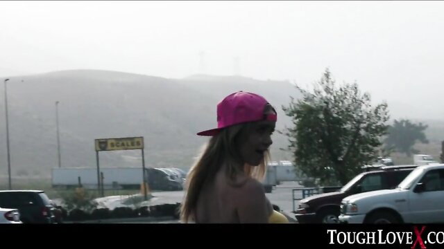 Nikole Nash nude lot lizard in pink cap at truck stop ToughLoveX