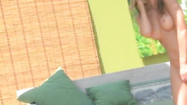 Stunning blonde Kayden Kross nude on bed, big tits tease