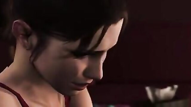 Mass Effect EDI closeup portrait in red lingerie, seductive gaze