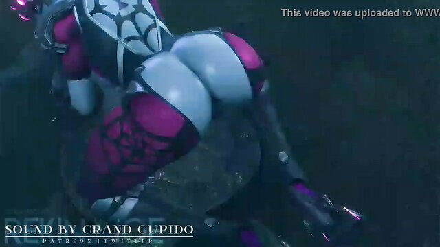 Widowmaker Overwatch hentai with huge ass in stockings bent over