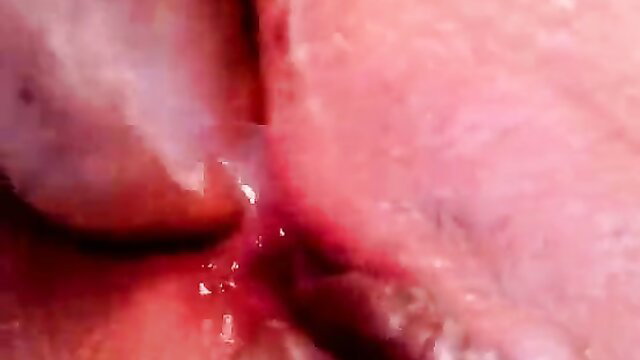 Amateur teen POV anal closeup, cum dripping from tight ass