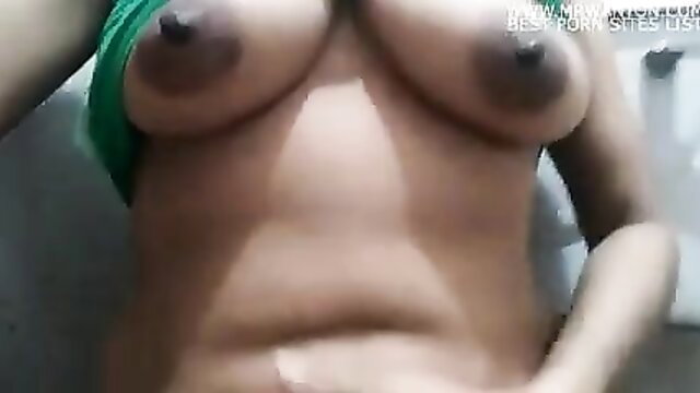 Indian Miya topless exposing big tits masturbates in quarantine