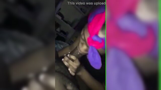 African thot sloppy deepthroat blowjob on big cock closeup