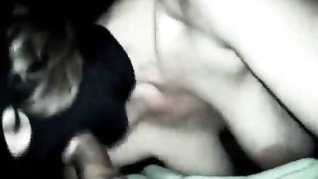 Kinky girl deepthroating cock in dark closeup blowjob