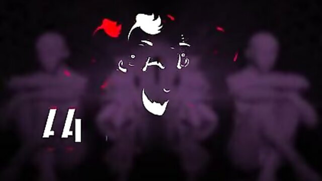 Silhouetted group orgy with glowing white faces and red accents