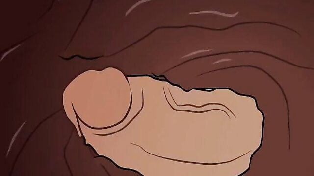 Animated close-up of giant veiny cock in fleshy pussy, The Last of Us parody