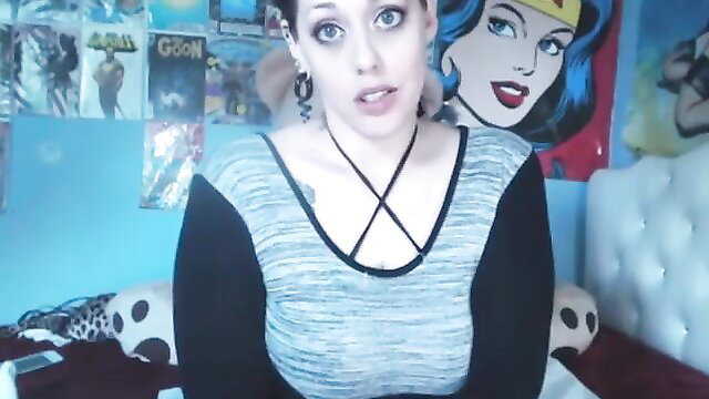 Pale goth girl in cross strap top begs boss in part 2 office tease