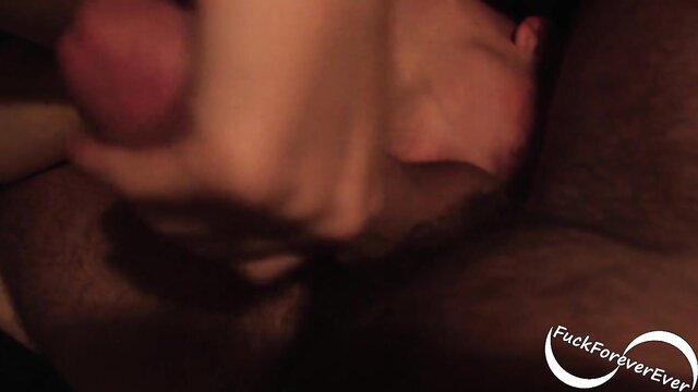 Woman sucking balls after multiple cumshots in FuckForeverEver amateur vid