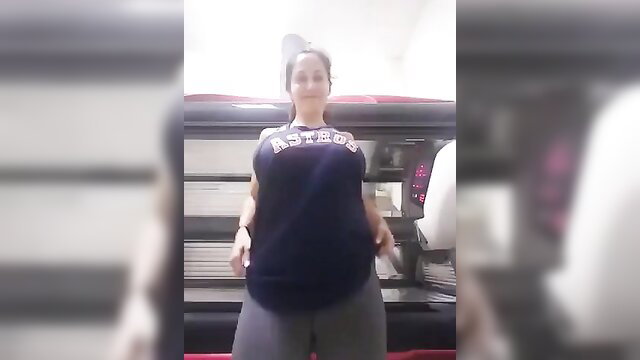 Ava Addams busty MILF dancing in tight top and leggings