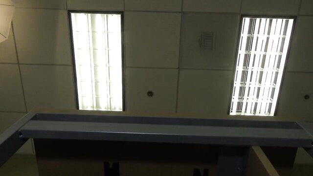 Vivian Vee casting POV overhead view in office cubicle