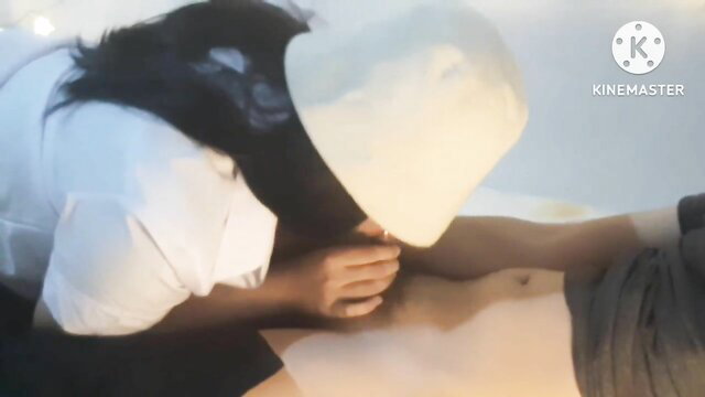 Thai nurse in hat sucking cock closeup from amateur student sex clip