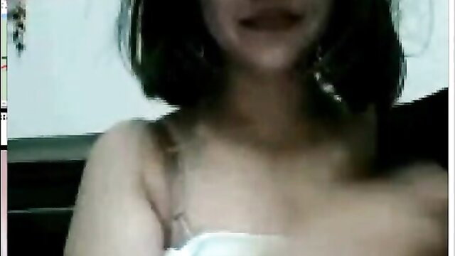 Little Mini in lingerie rubs clitoris in solo amateur tease