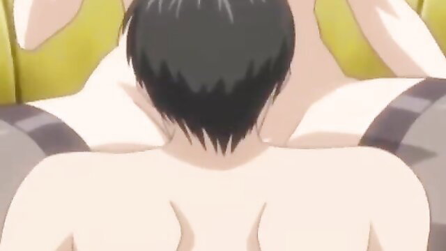 Anime JAV from behind: nude girl with big ass on guy, explicit penetration