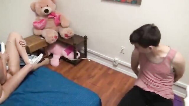 Hope Harper teases guy with legs on teddy bears in Family Antics