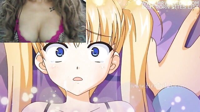 Blonde hentai teen with huge tits in lingerie fucked by stepfather Oni Chichi