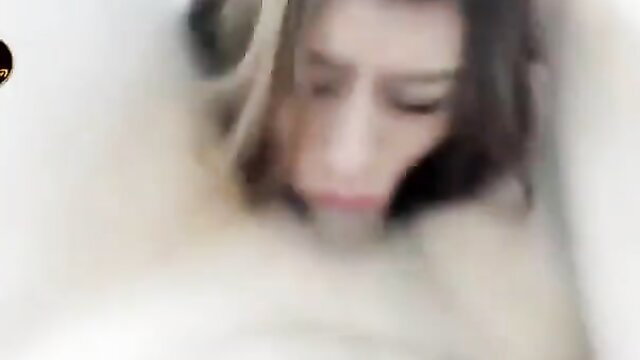 Blonde woman with blonde streaks giving intense blowjob, cum in mouth closeup