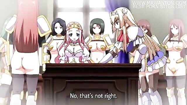 Kuroinu Ep 6 hentai girls in revealing armor at table gangbang tease