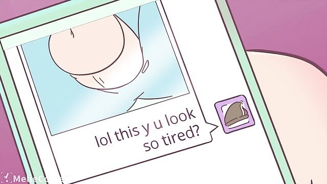 Cute anime girl sending chat pic of huge pale ass in panties, lol so tired?