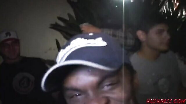 Black guys with caps partying with cuties at wild frat orgy