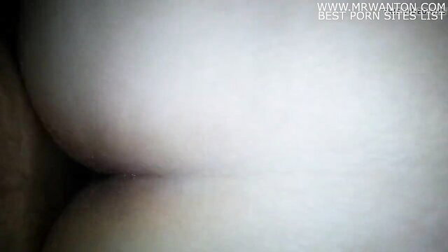 Closeup of pale woman's huge white ass cheeks spread wide HD