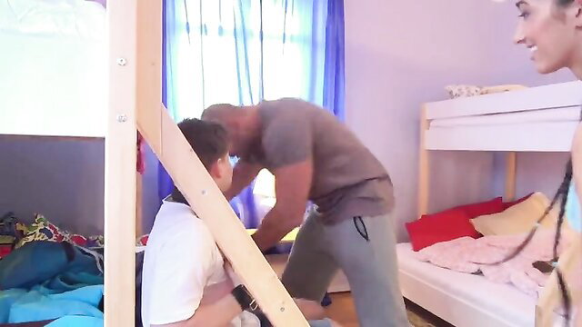 Darce Lee bonks muscled guy in bunk bed while boyfriend sleeps