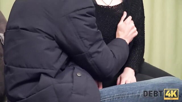Alice Klay groped intimately by suited man in Debt4k debt scene