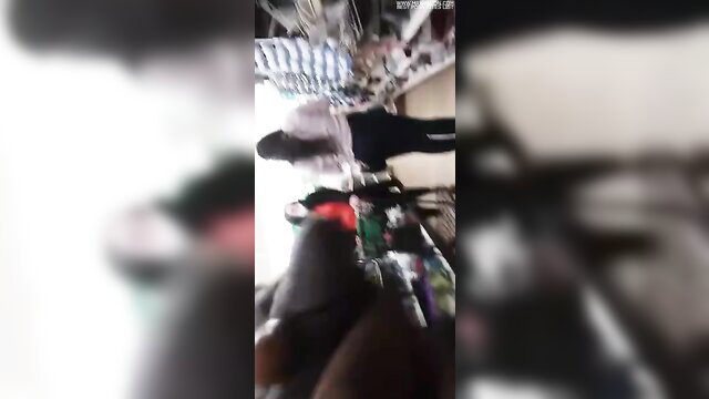 Blurry amateur big cock POV closeup in shop