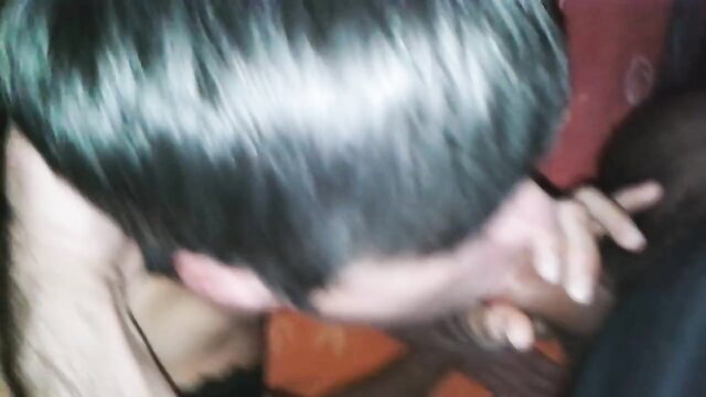 Amateur blowjob closeup on man with green hair, intense oral action