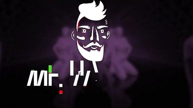 Belle Delphine stylized logo face beard hair purple glow adult video